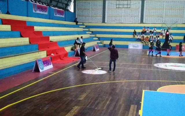 Atap Gedung Bocor, Pertandingan Basket Porprov Tertunda