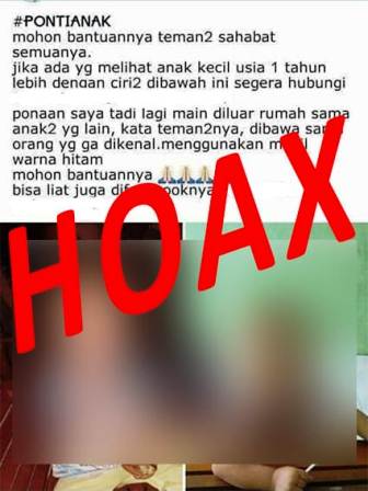 Masyarakat Diminta Stop Sebarkan Hoax Penculikan Anak