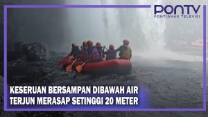 Keseruan Bersampan Dibawah Air Terjun Merasap Setinggi 20 Meter