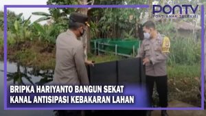Bripka Hariyanto Bangun Sekat Kanal Antisipasi Kebakaran Lahan