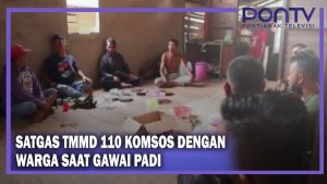 Satgas TMMD 110 Komsos Dengan Warga Saat Gawai Padi
