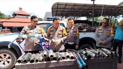 350 Knalpot Brong Diamankan Satlantas Polres Sanggau