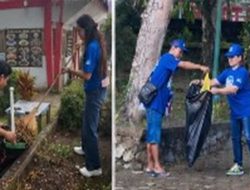 HUT ke-25, Demokrat Landak Pilih Sapu Taman Kota Ketimbang Seremoni
