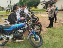 Lima Motor Berknalpot Brong Terjaring Razia Polsek Semitau